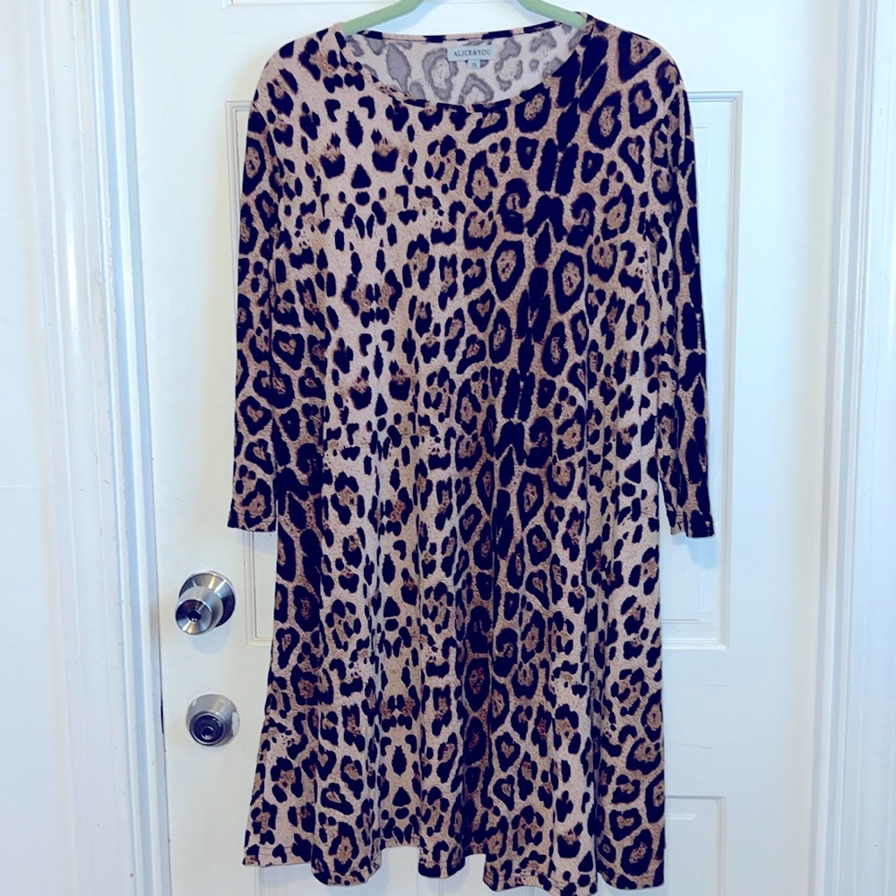 Animal print swing dress